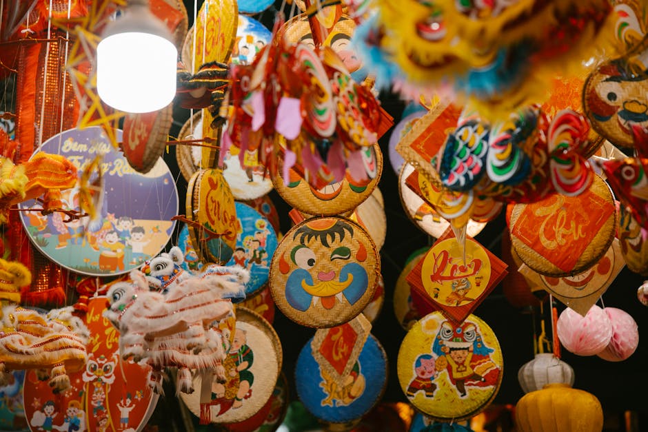 Vibrant Vietnamese Mid-Autumn Festival lanterns