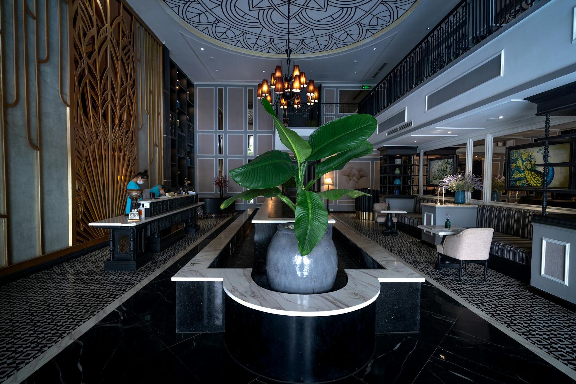 Old Quarter Architecture Hanoi: Colonial & Tube Houses (2026) 4 Luxurious hotel lobby with sleek decor and chandelier