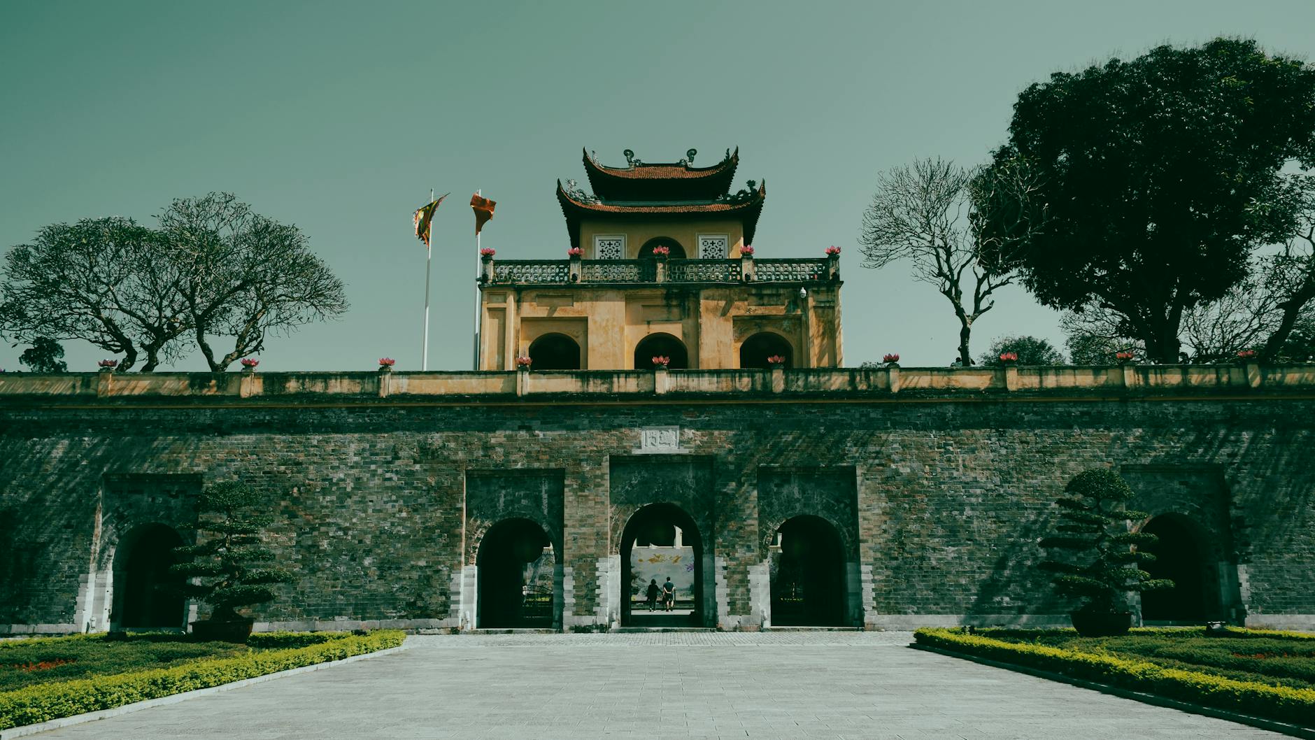 Majestic ancient citadel in Hanoi showcasing historical Vietnamese architecture