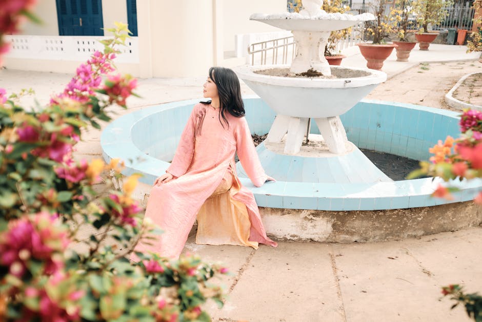 Woman in traditional Vietnamese ao dai