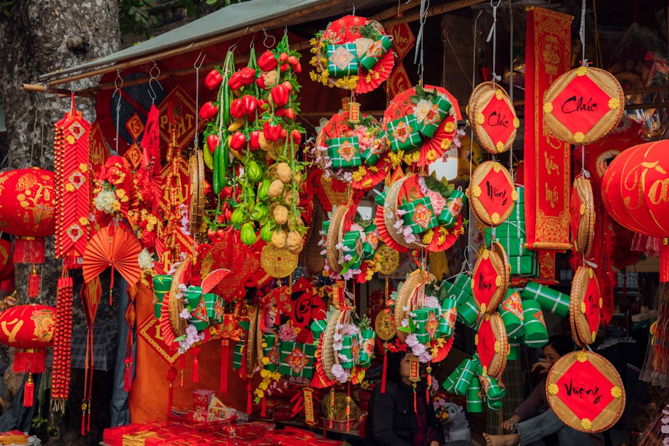 Tet in Hanoi: Lunar New Year Celebration Guide (2026) 4 Vibrant traditional Vietnamese New Year decorations